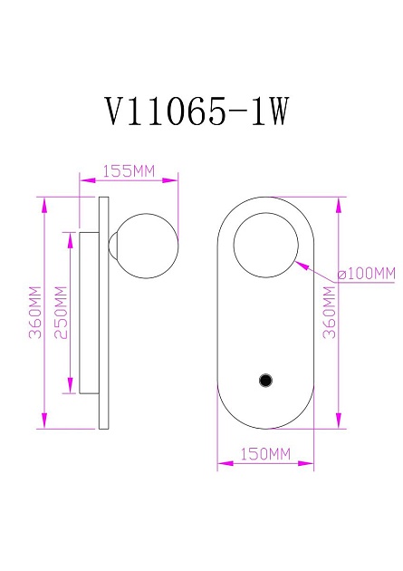 Бра Moderli Cavity V11065-1W Фото № 2