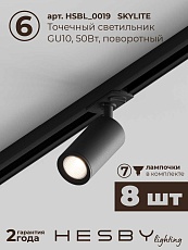 Встраиваемая однофазная трековая система Hesby Lighting Skylite №3 со светильниками HSBL_kompl_S003_VI3B4K 1