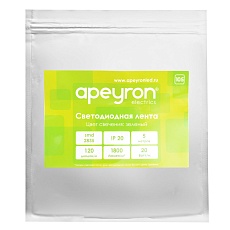 Светодиодная лента Apeyron 20W/m 120LED/m 2835SMD зеленый 5M 00-105 5