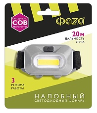 Налобный светодиодный фонарь ФАZA от батареек 100 лм 70х42 H9-L1W-gy 1
