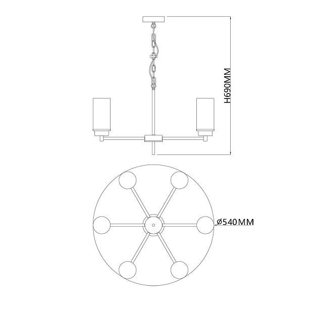 Подвесная люстра Escada Legacy 2119/6S Chrome изображение 2 Подвесная люстра Escada Legacy 2119/6S Chrome Фото № 2