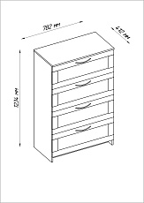 Комод Шведский Стандарт Сириус с 4 ящиками 2.02.02.060.1 3