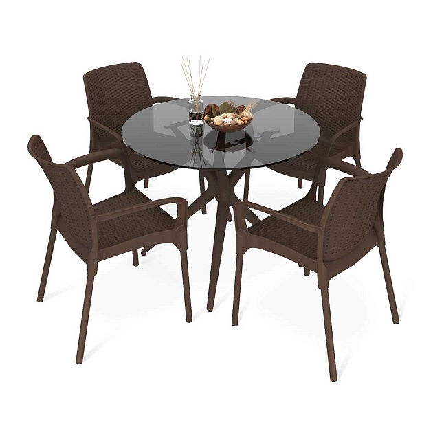 Обеденная группа Sheffilton SHT-DS245 дымчатый/коричневый 2498973801 изображение 1 Обеденная группа Sheffilton SHT-DS245 дымчатый/коричневый 2498973801 Фото № 1