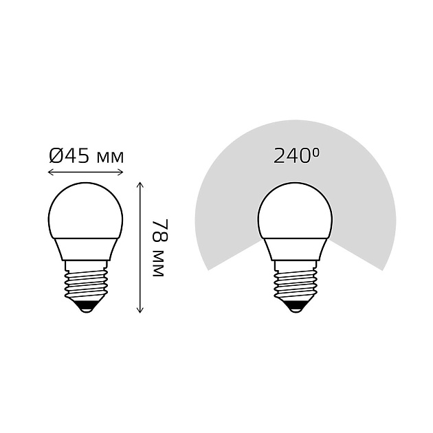 Лампа светодиодная Gauss E27 8W 3000K матовая 53218 фото 2