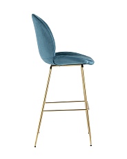 Барный стул Stool Group Турин со спинкой велюр маренго золотые ножки 8329C VELVET BLUE 2