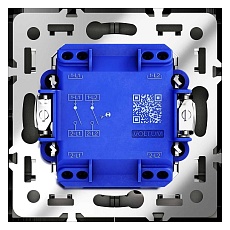 Выключатель встраиваемый Voltum S70 двухклавишный с подсветкой 10А, (титан) VLS020206 3