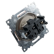 Розетка 2P Stekker Катрин со шторками серебро GLS10-7109-03 39581 5