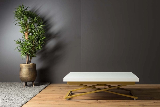 Стол-трансформер Levmar Compact D78/S90 (белый/золото) 5699264401 изображение 2 Стол-трансформер Levmar Compact D78/S90 (белый/золото) 5699264401 Фото № 2