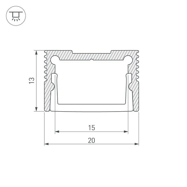 Профиль Arlight SL-SLIM20-H13-2000 ANOD 023721 фото 4