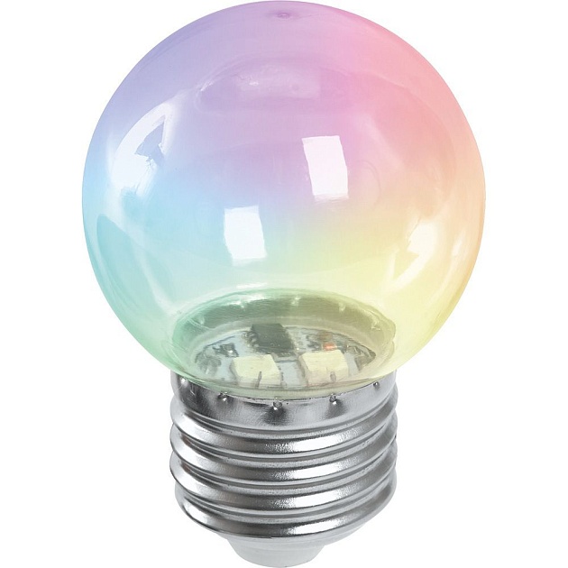 Лампа светодиодная Feron E27 1W RGB прозрачный LB-37 38132 фото 