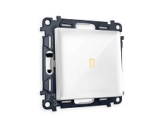 Комплект механизма 1-кл выключателя AMBRELLA VOLT с подсветкой 3200K ALFA Белый глянец QUANT (AP1020, VM101, G11Y)