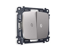 Комплект механизма 2-кл проходного выключателя AMBRELLA VOLT с подсветкой 5600K OMEGA Сталь матовый QUANT (OP5040, VM120, G25W) MO504035