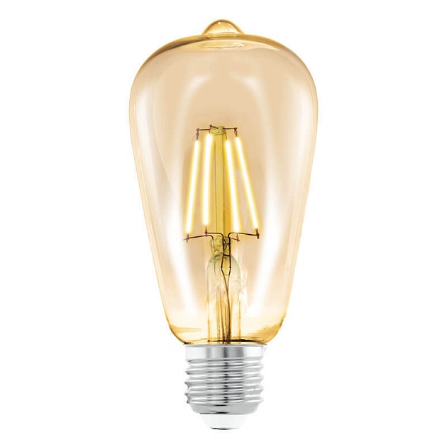 Лампа светодиодная филаментная Eglo E27 4W 2200К янтарь 11521 фото 