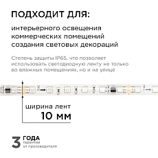 Комплект адресной светодиодной ленты Apeyron 14,4W/m 60LED/m 5050SMD RGB 10M 10-100 1