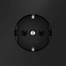 Розетка встраиваемая Voltum S70 с заземлением 16А, (черный матовый) VLS040108 5