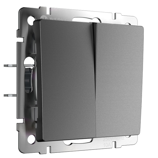 Выключатель Werkel двухклавишный проходной графит W1122064 4690389194375 изображение 1 Выключатель Werkel двухклавишный проходной графит W1122064 4690389194375 Фото № 1