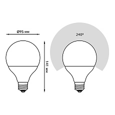 Лампа светодиодная Gauss E27 16W 4100K матовая 105102216 1