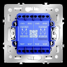 Перекрестный переключатель встраиваемый S70 двухклавишный 10А, (белый глянцевый) Voltum VLS020501 1