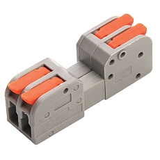 Клемма монтажная компактная Stekker для подключения фазных проводников 2 контактные группы LD221-422 39873