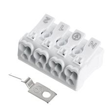 Клемма монтажная с/з Stekker для подключения фазных проводников, 4 контактные группы (3 ввода, 3 вывода на полюс), LD294-5104 32958 5