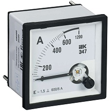 Амперметр аналоговый Э47 600/5А класс точности 1,5 96х96мм IEK IPA20-6-0600-E