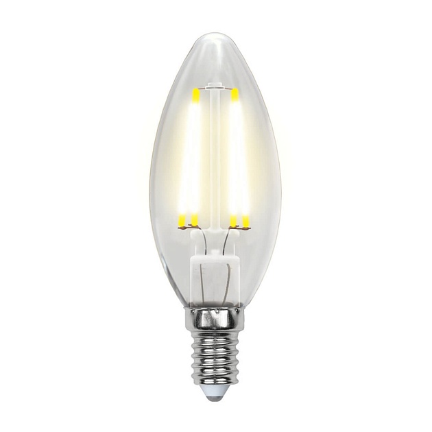 Лампа светодиодная филаментная Uniel E14 5W 3000K прозрачная LED-C35-5W/WW/E14/CL/MB GLM10TR UL-00002367 фото 