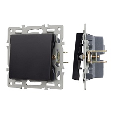 Механизм выключателя одноклавишный непроходной SWT-MK01-PL-BK (250V, 16A) Arlight 043711
