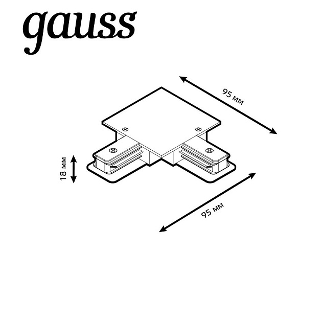 Коннектор L-образный Gauss TR134 фото 2