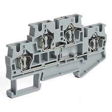 Зажим пружинный, 4-проводной проходной 2 уровня ЗНИ - 4.0 (JXB ST 4), серый Stekker 39968 3