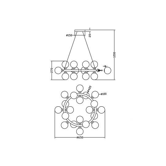 Подвесной светильник Vele Luce Orbita VL1704P20 изображение 2 Подвесной светильник Vele Luce Orbita VL1704P20 Фото № 2