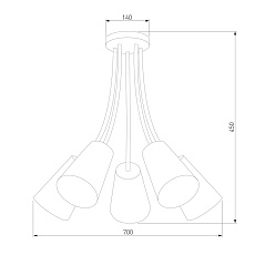 Потолочная люстра TK Lighting 3242 Wire Silver 1