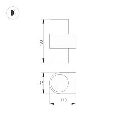 Настенный светодиодный светильник Arlight Sp-Spicy-Wall-Twin-S180X72-2X6W Day4000 033555 1