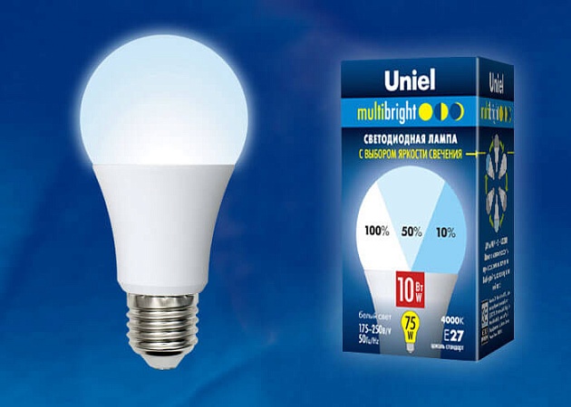 Лампа светодиодная Uniel E27 10W 4000K матовая LED-A60-10W/NW/E27/FR/MB PLM11WH UL-00002372 фото 2