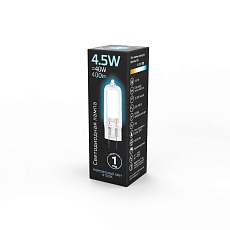 Лампа светодиодная Gauss G4 4.5W 4100K прозрачная 107807204 1