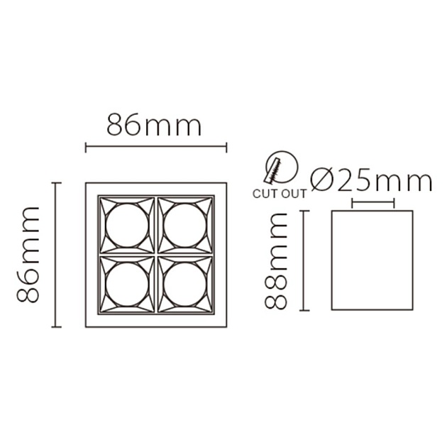 Потолочный светодиодный светильник Fiberli XC002-4T 12120202 изображение 5 Потолочный светодиодный светильник Fiberli XC002-4T 12120202 Фото № 5