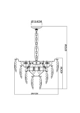 Подвесная люстра Arte Lamp Lilly A4070LM-9GO 1