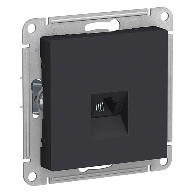 Розетка телефонная RJ11 Systeme Electric AtlasDesign карбон ATN001081 Фото № 1