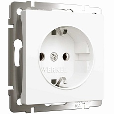 Розетка с заземлением Werkel белый матовый W1171061 4690389184703