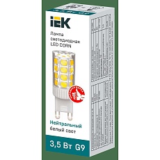 Лампа светодиодная IEK G9 3,5W 4000K прозрачная LLE-CORN-4-230-40-G9 1