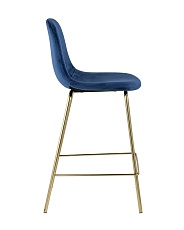 Полубарный стул Stool Group Валенсия велюр синий золотые ножки CC-91003B HLR-64 2