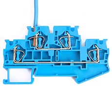 Зажим пружинный, 4-проводной проходной 2 уровня ЗНИ - 4.0 (JXB ST 4), синий Stekker 39974 3