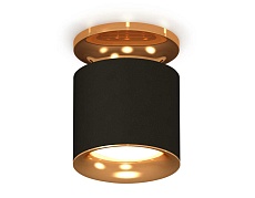 Комплект накладного светильника Ambrella light Techno Spot XS7402102 SBK/PYG черный песок/золото желтое полированное (N7929, C7402, N7014)