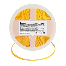 Светодиодная лента Feron 7W/m 400LED/m COB желтый 5М LS630 48950 2