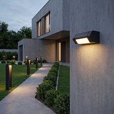 Уличный настенный светодиодный светильник Elektrostandard Dors D LED (35163/D) 3000K черный a072077 1
