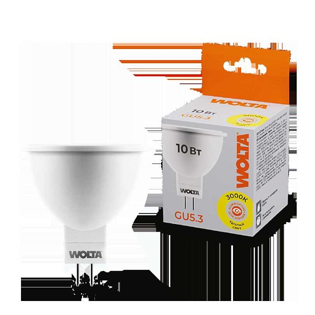 Светодиодная лампа WOLTA 25YMR16-220-10GU5.3 изображение 1 Светодиодная лампа WOLTA 25YMR16-220-10GU5.3 Фото № 1