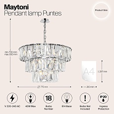 Подвесная люстра Maytoni Puntes MOD043PL-18CH 1