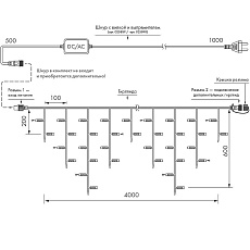 Уличная светодиодная гирлянда Ardecoled бахрома 230V белый ARD-Edge-Pro-4000X600-White-128Led-Flash White 026028 4