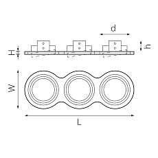 Комплект из светильника и рамки Lightstar Intero 111 (217936+217906+217906+217906) i936060606 1