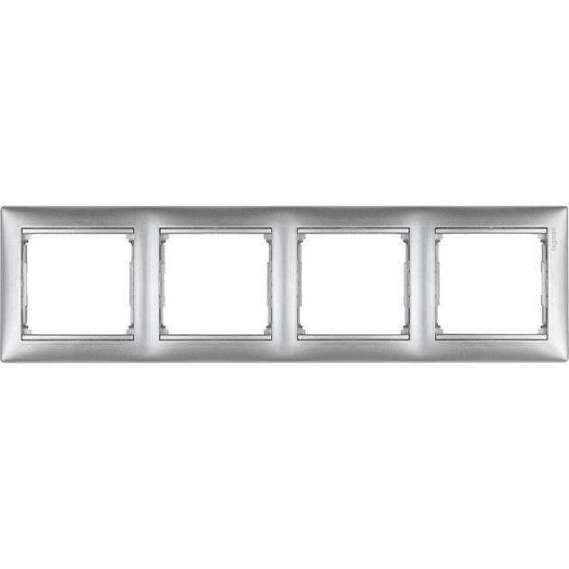 Рамка 4-постовая Legrand Valena алюминий 770154 Фото № 1