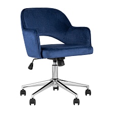 Офисное кресло Stool Group Кларк велюр синий CLARKSON BLUE CHROME